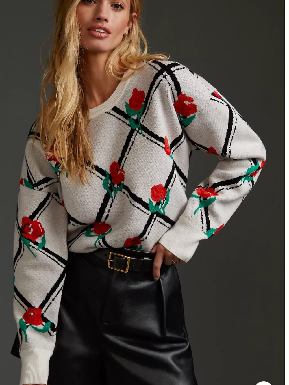 Maeve Camryn Cropped Crewneck Sweater M